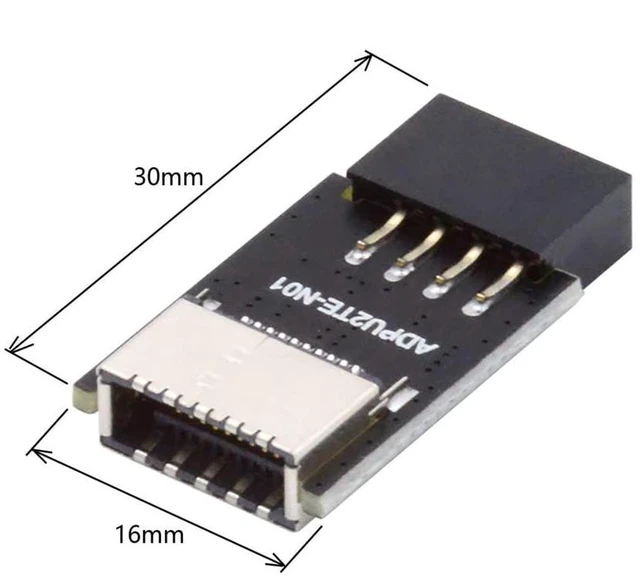 Alt view image 2 of 7 - AJMRTC USB 3.1 Front Panel Key-A Type-E to USB 2.0 9Pin 10Pin Motherboard Header Male Extension Adapter, Internal PC Case Conversion Cord for Desktop Chassis USB Expansion