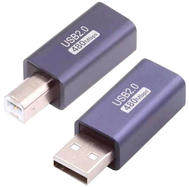 Alt view image 3 of 7 - AJMRTC 2 Pack USB 2.0 Type B Female to Type-A & Type-B Male Adapter, Dual Connector Converter Extension Cord for Printer, Scanner, U Disk and USB Peripherals