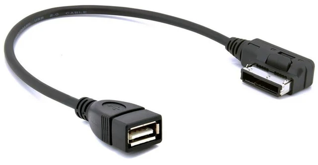 Alt view image 6 of 7 - AJMRTC AMI MDI USB AUX Adapter Cable, Media in Interface Cord for VW Audi 2014 A4 A6 Q5 Q7, Supports USB Flash Drive Audio Playback & AUX Input