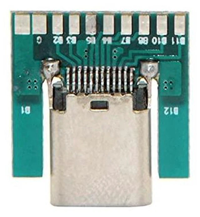 Alt view image 2 of 6 - AJMRTC DIY 24Pin USB 3.1 Type C Female Socket Connector, SMT Surface Mount Type-C Receptacle with PC Board for Soldering, Cable Making & Electronic Repair Projects