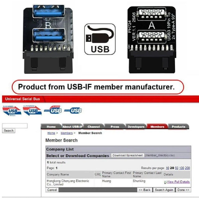 Alt view image 5 of 7 - AJMRTC USB 3.0 Motherboard 19/20Pin Box Header to Dual USB 3.0 Type-A Adapter, Reverse Angled Vertical 10Gbps Internal Front Panel Connector for Desktop PC Mainboard, Fits ATX MATX ITX Motherboards