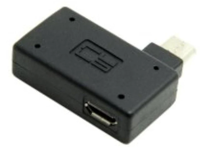 Main image of AJMRTC 90 Degree Right Angled Micro USB 2.0 OTG Host Adapter with USB Power Supply, Micro USB OTG Connector for Galaxy S3 S4 S5 Note2 Note3, Android Micro USB Cell Phones & Tablets
