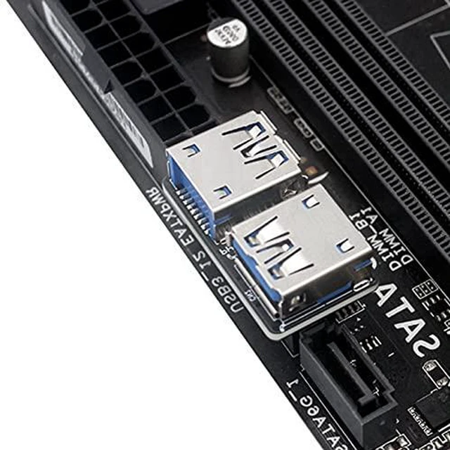 Alt view image 4 of 6 - AJMRTC Dual USB 3.0 Type A Female to Motherboard 19/20 Pin Box Header Slot Adapter, Flat PCBA Board, 5Gbps SuperSpeed Internal Front Panel USB Converter for Desktop PC Motherboard Expansion