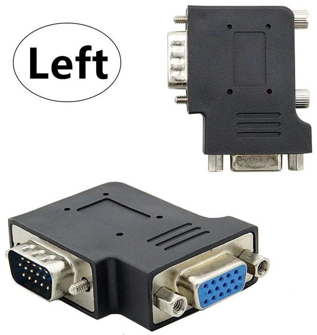 Alt view image 4 of 7 - AJMRTC HDB15Pin VGA RGB 90 Degree Left Angled Male to Female Extension Adapter, Screw Nut Type L-Shaped VGA Port Extender for Desktop PC, Projector, Monitor, Display Screen and VGA Cable Connection