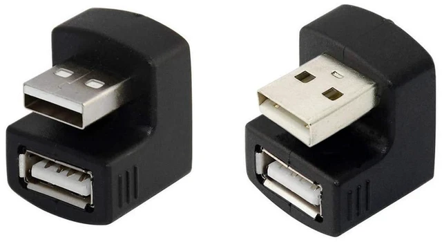 Alt view image 5 of 7 - AJMRTC 1 Set Up & Down Angled USB 2.0 Adapter, USB Type A Male to Female 180 Degree Extension Connector, Black L-Shaped USB Port Extender for Desktop PC, Laptop, Flash Drives, USB Peripherals & Tight