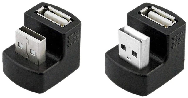Alt view image 4 of 7 - AJMRTC 1 Set Up & Down Angled USB 2.0 Adapter, USB Type A Male to Female 180 Degree Extension Connector, Black L-Shaped USB Port Extender for Desktop PC, Laptop, Flash Drives, USB Peripherals & Tight