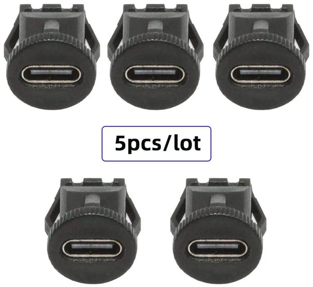 Alt view image 4 of 6 - AJMRTC 5pcs/Set Type C Female Socket Connector, 6Pin PCBA Pinout Round Latch Mount USB-C Jack, IP67 Waterproof, DC 5V/20V PD Power Input, Solderable DIY OEM Connector for Electronic Enclosure, Chargin