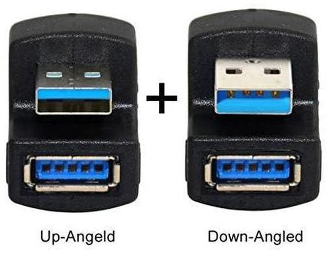 Alt view image 3 of 7 - AJMRTC 1 Set Up & Down Angled USB 3.0 Adapter, USB Type A Male to Female 180 Degree Extension Connector, 5Gbps SuperSpeed Black USB Port Extender for Desktop PC, Laptop, Flash Drives, USB Peripherals