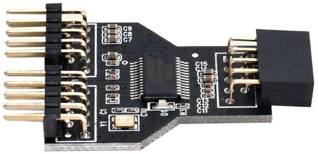 Alt view image 2 of 6 - AJMRTC Motherboard 9Pin USB 2.0 Header 1 to 2 Female HUB Connector Adapter, Internal USB Port Multiplier Splitter, 1-to-2 Port Extension Converter for Desktop PC Mainboard USB2.0 Front Panel Internal