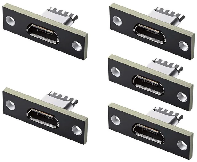 Alt view image 5 of 7 - AJMRTC 5pcs/Set DIY OEM Micro-USB 5Pin Female Type-B Socket Connector, Panel Mount Micro USB 2.0 Jack with PC Board, 5 Pin Solder Type Connector for Electronic Project DIY Soldering Repair