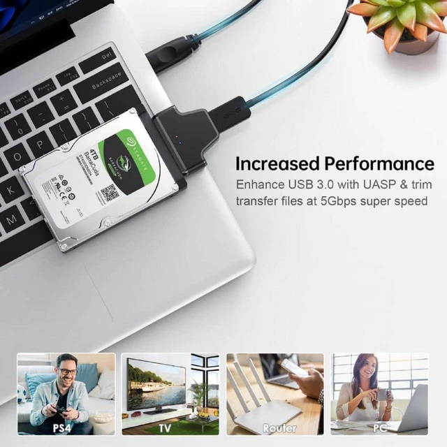 Alt view image 6 of 7 - AJMRTC 5Gbps Micro USB 3.0 to SATA 22Pin 7+15 Adapter, 2.5 Inch SSD HDD Converter, MicroUSB3.0 to SATA 7+15 Hard Drive Enclosure Adapter for 2.5" SATA Hard Disk Mass Storage