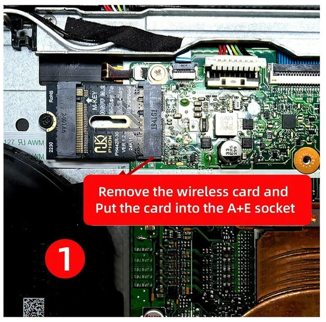 Alt view image 6 of 7 - AJMRTC M.2 A+E Key 2230 to NVMe M-Key Extension Card Adapter, NGFF A+E Slot to M-Key Converter for Motherboard, Supports 2230 2242 2260 2280 NVMe SSD Hard Drive Port Expansion