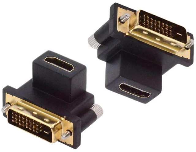 Alt view image 4 of 7 - AJMRTC 2pcs/Set DVI Male to HDMI Female 90 Degree Up & Down Angled Adapter, 4K Resolution DVI to HDMI Converter Connector for Desktop Computer, Graphics Card, HDTV Monitor, Space Saving Video Cable