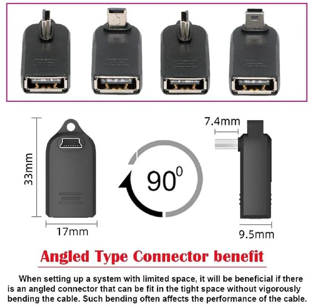 Alt view image 3 of 7 - AJMRTC 4PCS 90 Degree Right Angle Micro USB Male to USB 2.0 Female OTG Adapter, On-The-Go USB to Micro USB OTG Connector for Android Phone, Keyboard, Mouse, Game Controller, Flash Drive, USB Splitter