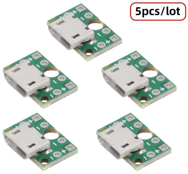 Alt view image 5 of 7 - AJMRTC 5Pcs USB 2.0 Micro-B Female Receptacle Socket, Solder Type PCB Mount Connector 480Mbps, DIY OEM Replacement Micro USB Jack for Circuit Board Repair, Electronic Project Assembly