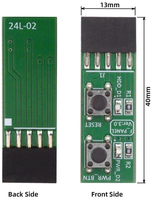 Alt view image 2 of 6 - AJMRTC 9Pin Motherboard Power Starter Board, Reset Power Jumper Switch Board Adapter with On/Off & Reset Button, Desktop PC Motherboard Test Module for Computer Repair, Maintenance and Debugging Tasks