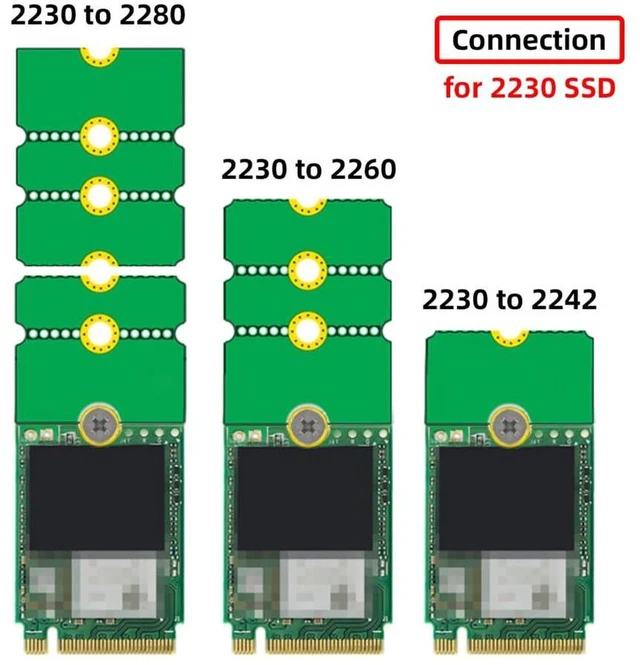 Alt view image 6 of 7 - AJMRTC 2Pcs NGFF M.2 NVMe SSD Extension Adapter Card, M2 Transfer Converter for 2230 2242 2260 2280 Short SSD Convert to Longer Size, M.2 NVMe SSD Length Extender for PC DIY Upgrade & Storage Modifica