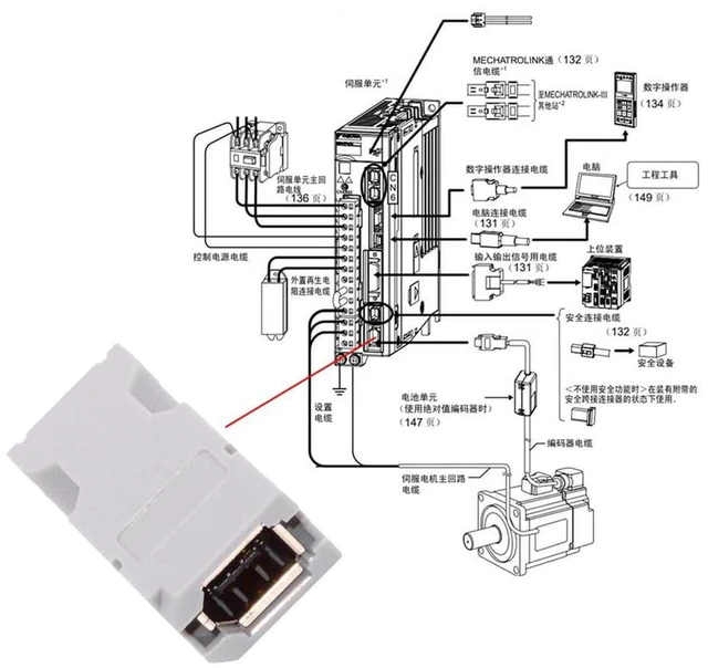 Alt view image 4 of 7 - AJMRTC IEEE 1394 6Pin CN3 Female I/O Socket Connector, SM-6E Servo Encoder Connector Cross Reference 55100-0670 & 54280-0609, Compatible with Yaskawa Panasonic Servo Drive JZSP-CMP9-1-E