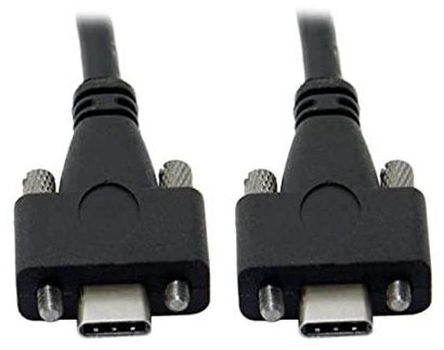 Main image of AJMRTC 120cm USB3.1 Type-C Male to Male Industrial Cable, Dual M2 Screws Locking on Both Ends,10Gbps Data Transfer, Panel Mount Type Cord for Industrial Cameras and Machine Vision Systems