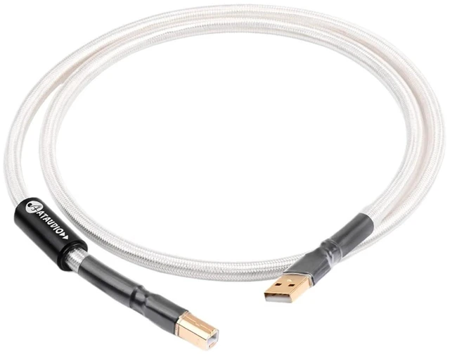 Alt view image 3 of 5 - AJMRTC ATAUDIO HiFi USB Audio Cable, 7N OCC Silver Plated Type-A Male to Type-B Male Professional Cord for Audiophile Systems, Computers and Audio Amplifiers