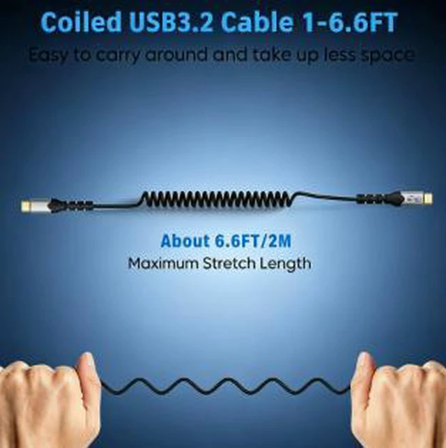 Alt view image 2 of 4 - AJMRTC 6.6FT USB3.2 Gen2x2 Type-C Male to Female Extension Cable, 20Gbps Data Transfer,100W PD Fast Charging, Video Support All-in-One Cord for Laptops, Monitors and USB-C Peripherals