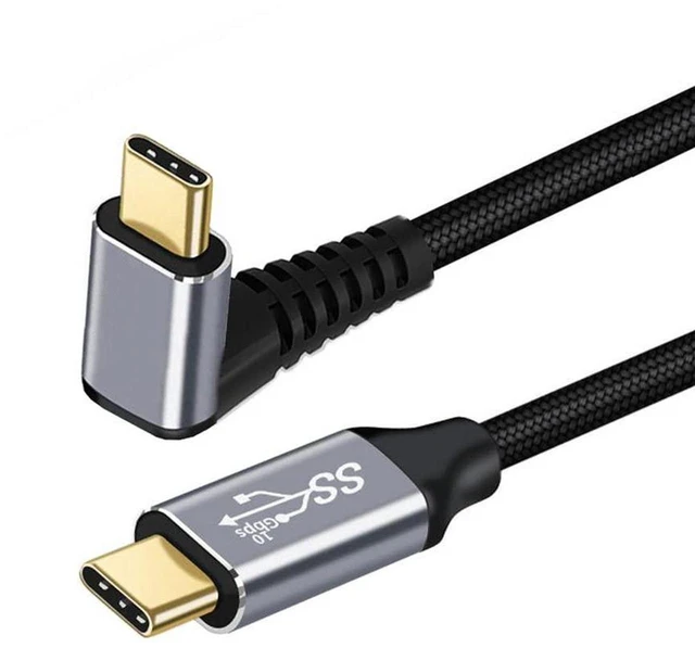 Main image of AJMRTC 300CM 90° Up-Down Angled USB3.1 Type-C to C Male to Male Cable,10Gbps Data Transfer,100W PD Fast Charging Cord for Laptops, Smartphones, Monitors and USB-C Docking Stations