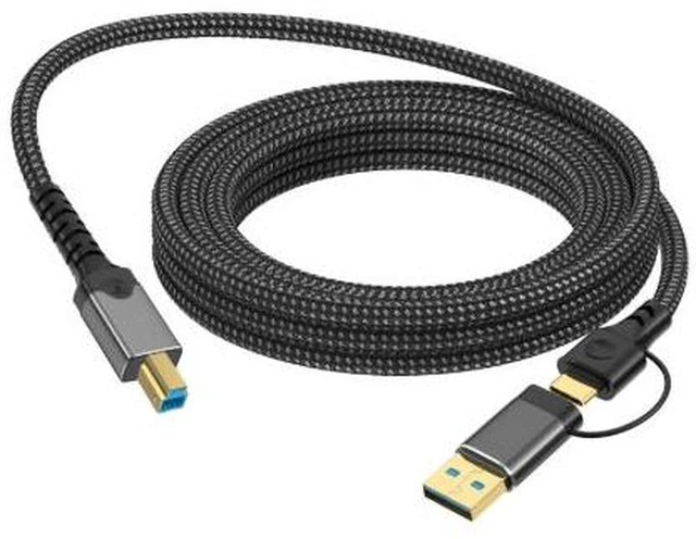 Main image of AJMRTC 9.8FT USB3.0 Printer Cable, USB-A Male to USB-B Male 5Gbps High Speed Data Transfer Cord, Compatible with Printers, Scanners, External Hard Drives, DAC and Professional Audio Devices for Deskto