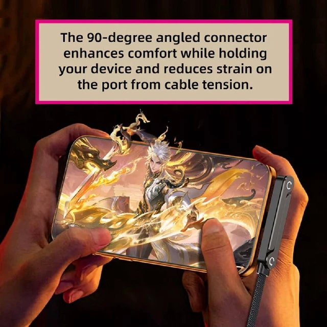 Alt view image 5 of 7 - AJMRTC 65W Angled Type-A to Type-C Fast Charging Cable, Durable USB Cord with Built-In Foldable Dual Holder Phone Stand Bracket, Hands-Free Viewing Charger Cable for Smartphones, Tablets and USB-C