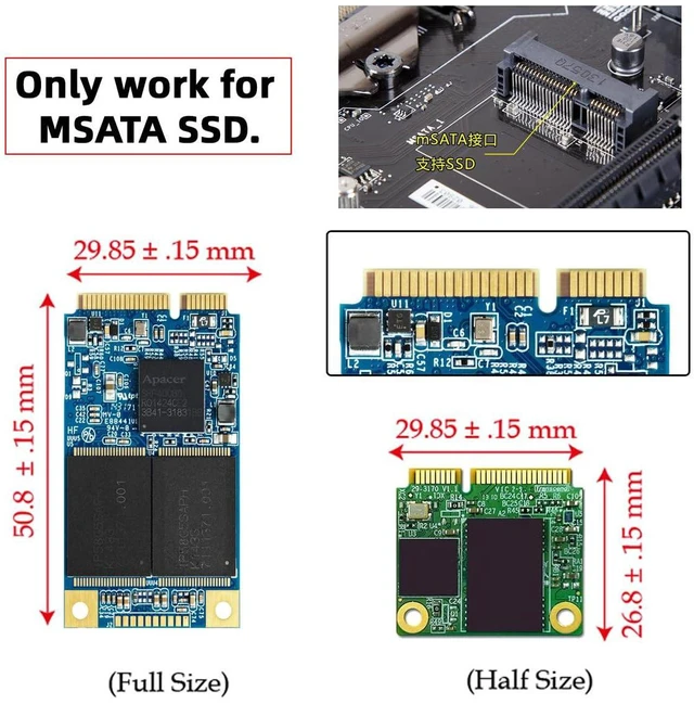Alt view image 2 of 7 - AJMRTC USB3.0 to mSATA SSD External Docking Enclosure Cable, 5Gbps Transfer Speed, USB-A & USB-C Dual Connector, Portable mSATA Solid State Drive External Adapter