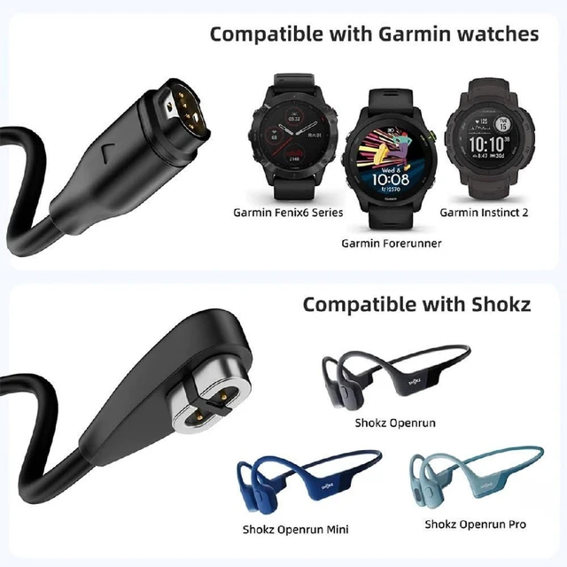 Alt view image 3 of 7 - AJMRTC 2Pcs Magnetic Charging Cable for Smart Watch & Earphones, USB-A & USB-C to 2Pin 4Pin Combo Cord, Compatible with Garmin, Shokz Wearable Devices