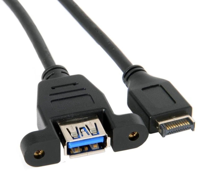 Alt view image 6 of 6 - AJMRTC 50cm USB3.1 Front Panel Header to USB3.0 Type-A Female Extension Cable, Panel Mount Type, Internal Motherboard Header Adapter for Desktop PC Chassis Expansion