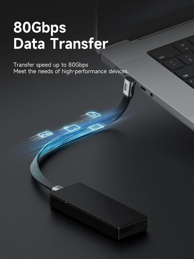 Alt view image 3 of 7 - AJMRTC 0.5FT Short USB4 V2.0 USB-C Cable, Middle 90 Degree Bend, 80Gbps Data, 240W PD Charging, 8K@60Hz Video, Thunderbolt 4/5 Compatible for iPhone 15/16/17 Pro Max, iPad Pro, Laptop