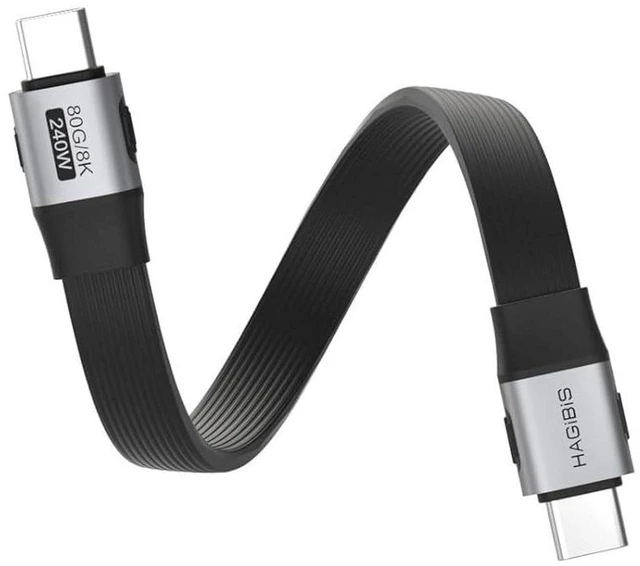 Main image of AJMRTC 0.66FT USB4 V2.0 USB-C Cable, 80Gbps Data Transfer, 240W PD Charging, 8K@60Hz Video, Thunderbolt 4/5 Compatible for iPhone 15/16/17 Pro Max, iPad, External SSD, Laptop