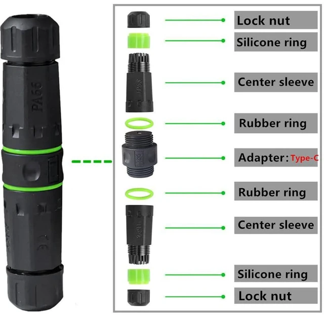 Alt view image 4 of 7 - AJMRTC IP68 Waterproof M20 Locking Type-C Coupler, USB3.1 Gen2 10Gbps USB-C Female to Female Extension Adapter, Panel Mount Bulkhead Pass Through Connector for Outdoor Industrial Equipment Charging