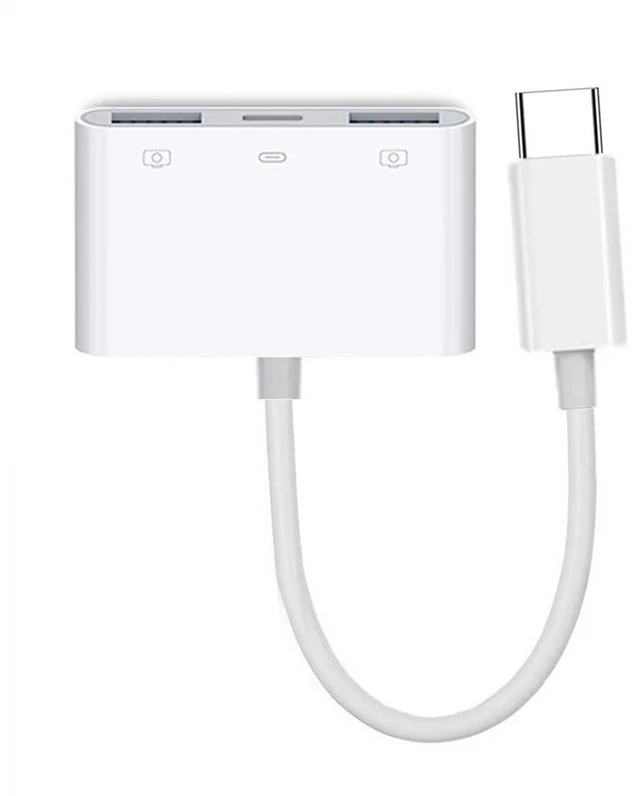 Main image of AJMRTC 5Gbps USB-C Adapter, Type C to Dual USB3.0 Type-A Female Ports with PD Pass-Through Charging, OTG Multiport Splitter Compatible with Laptop, Tablet, Smartphone