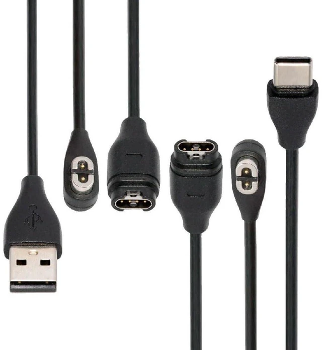 Main image of AJMRTC 2-Pack Magnetic Charging Cable Combo, USB Type-C & Type-A to 2Pin 4Pin Cord, Compatible with Smart Watch, Wireless Earphones, Garmin, Shokz Headphones