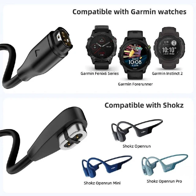 Alt view image 3 of 7 - AJMRTC 2-Pack Magnetic Charging Cable Combo, USB Type-C & Type-A to 2Pin 4Pin Cord, Compatible with Smart Watch, Wireless Earphones, Garmin, Shokz Headphones