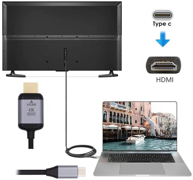 Alt view image 3 of 7 - AJMRTC 1.8M USB-C to DP Cable, USB3.1 Type-C Source to DisplayPort Male Cord, 4K UHD Video Wire for Laptop, Connect to DP Monitor, Graphics Card, Projector Display