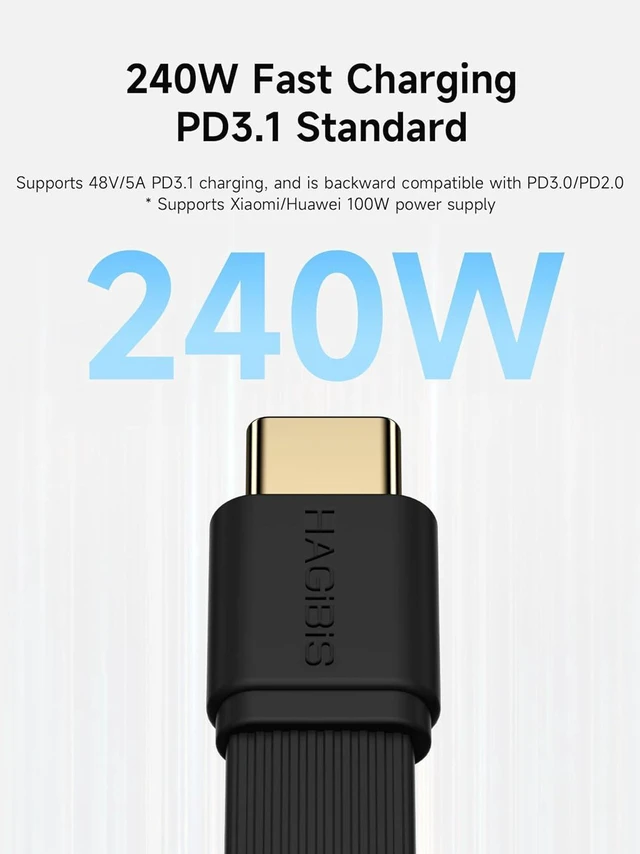 Alt view image 5 of 7 - AJMRTC 180 Degree Short Flat U-Type USB4 Cable 0.23ft, 240W PD Fast Charging Type-C Male to Male,80Gbps Data Transfer,8K@60Hz Video Cord for iPhone17 16 15 Pro Max, Thunderbolt 5/4/3 Hub, External SSD