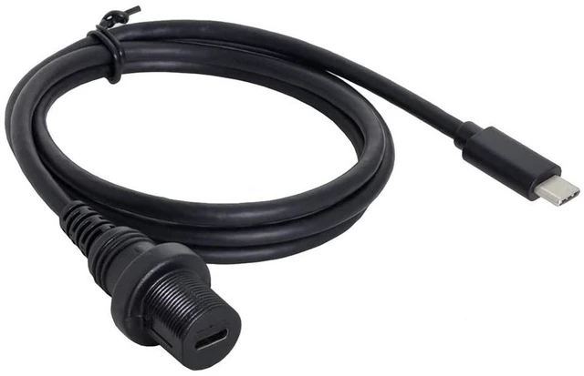 Alt view image 2 of 7 - AJMRTC Waterproof USB-C USB 3.1 Flush Mount Extension Cable, Panel Mount Type-C Female Socket Cord, In-Dash Dashboard Car Mount USB Extension Cable for Vehicle Panel Installation