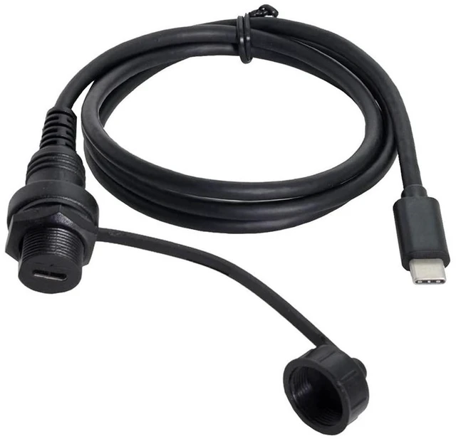 Alt view image 7 of 7 - AJMRTC Waterproof USB-C USB 3.1 Flush Mount Extension Cable, Panel Mount Type-C Female Socket Cord, In-Dash Dashboard Car Mount USB Extension Cable for Vehicle Panel Installation