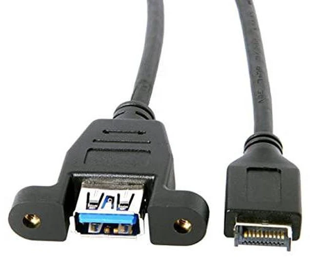 Main image of AJMRTC USB 3.1 Front Panel Header to USB 3.0 Type-A Female Extension Cable, 50cm Panel Mount USB-A Port Adapter Cord, Internal Motherboard Header Cable for PC Case Dashboard Panel Installation