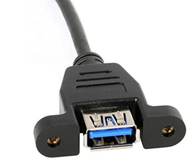 Alt view image 3 of 4 - AJMRTC USB 3.1 Front Panel Header to USB 3.0 Type-A Female Extension Cable, 50cm Panel Mount USB-A Port Adapter Cord, Internal Motherboard Header Cable for PC Case Dashboard Panel Installation
