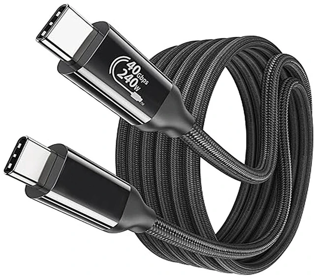 Main image of AJMRTC USB4 Type-C Cable 6.6FT(2M), 40Gbps High Speed USB C Cord, 240W PD Fast Charging, 8K@60Hz / Dual 4K@60Hz MST, 4K@144Hz, Thunderbolt 4 Compatible for Docking Station, Monitor, Laptop