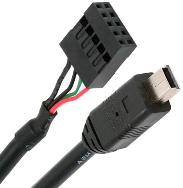 Main image of AJMRTC USB 2.0 Motherboard 9Pin 10Pin Header to Mini USB 5Pin Cable, 50cm Internal USB Header Extension Cord for Mini Monitor, Sensor, Control Panel and USB Camera