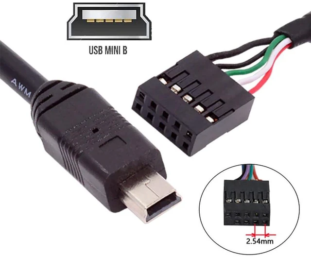 Alt view image 6 of 7 - AJMRTC USB 2.0 Motherboard 9Pin 10Pin Header to Mini USB 5Pin Cable, 50cm Internal USB Header Extension Cord for Mini Monitor, Sensor, Control Panel and USB Camera