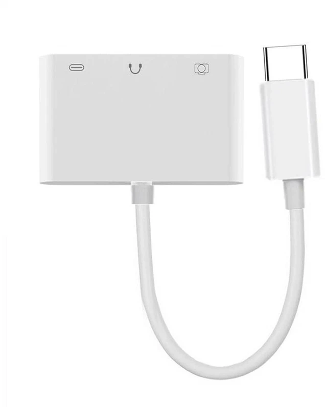 Main image of AJMRTC USB-C Male to USB2.0 3.5mm AUX Audio & USB-A OTG Female Adapter, 5Gbps Type-C Dongle with PD Charging Port, Multiport Converter for Laptop, Tablet, Smartphone