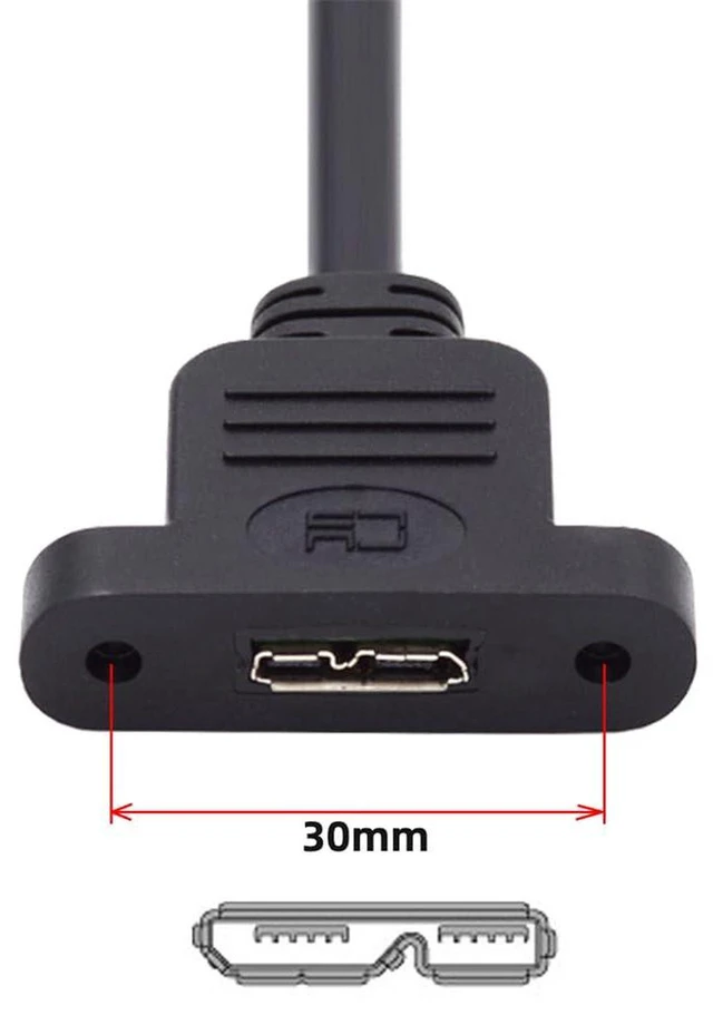Alt view image 5 of 7 - AJMRTC USB3.0 Type-C Male to Micro USB 3.0 Type-B Female Extension Cable with Screw Mount, 5Gbps High Speed Type-C to Micro B Screw Lock Cord for Industrial Camera, Equipment, Sensor