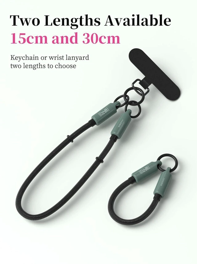 Alt view image 4 of 7 - AJMRTC USB-C to USB-C Short Cable with Phone Wrist Lanyard, 1FT Grey Green 240W PD Fast Charging Cord, 480Mbps Data Transfer, Portable Type-C Cable for iPhone 15 16 17 Pro Max, iPad Pro