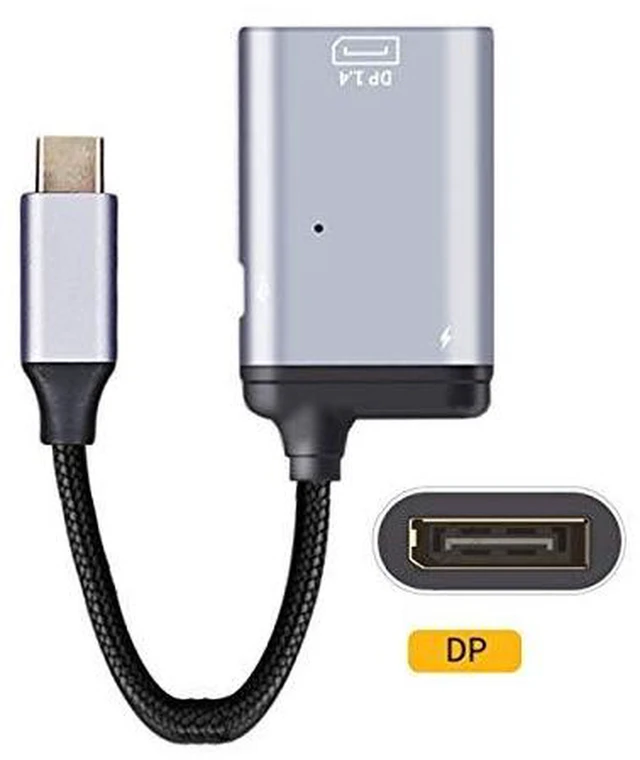 Alt view image 6 of 6 - AJMRTC USB-C Type-C to DisplayPort Monitor Adapter, 4K 2K@60Hz Video Converter with Female PD Pass-Through Charging Port, DP Alt Mode Dongle for Laptop, Tablet, Smartphone